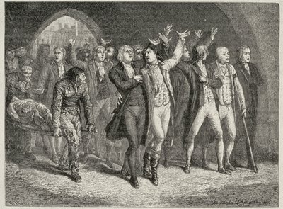 Girondins Leave the Revolution Tribunal, engraved by Blanpain by H. de la Charlerie